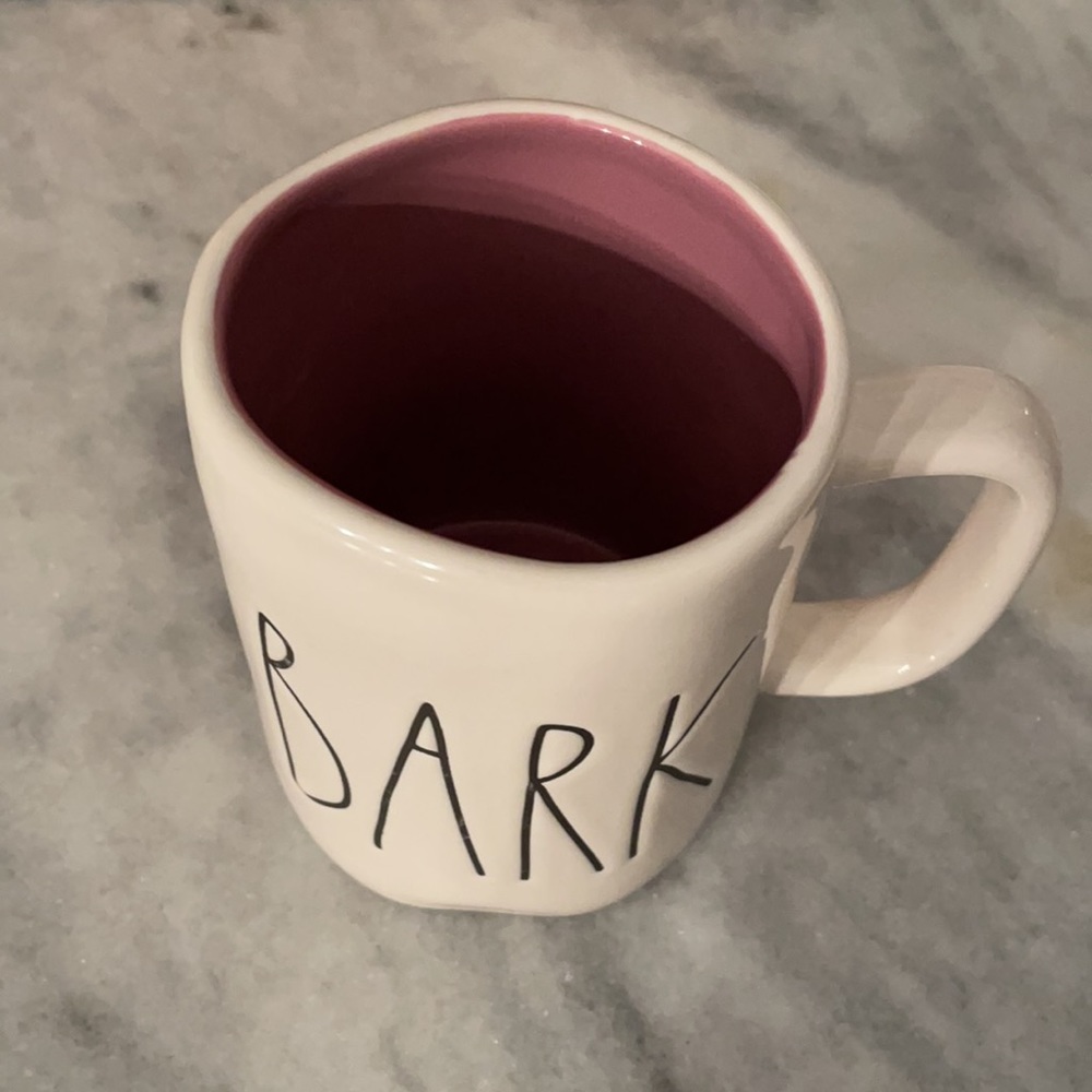 Rare and HTF Rae Dunn BARK mug w/purple inside - Picture 2 of 5